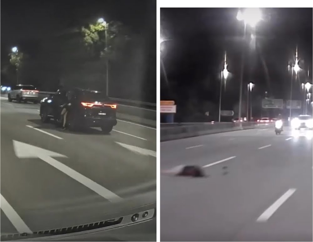 Unidentified Woman Seen Jumping from Moving Vehicle on SPRINT Highway