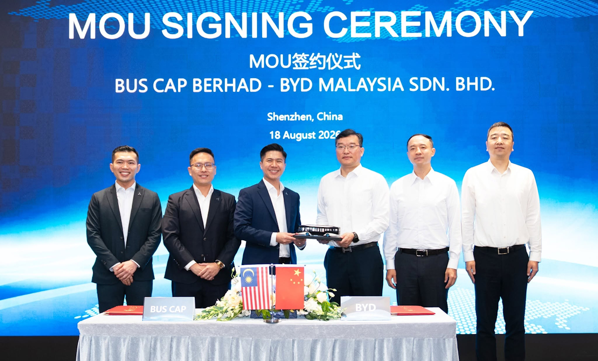 BYD Malaysia and Bus Cap Sign MoU to Explore Electric Bus Assembly in Perak
