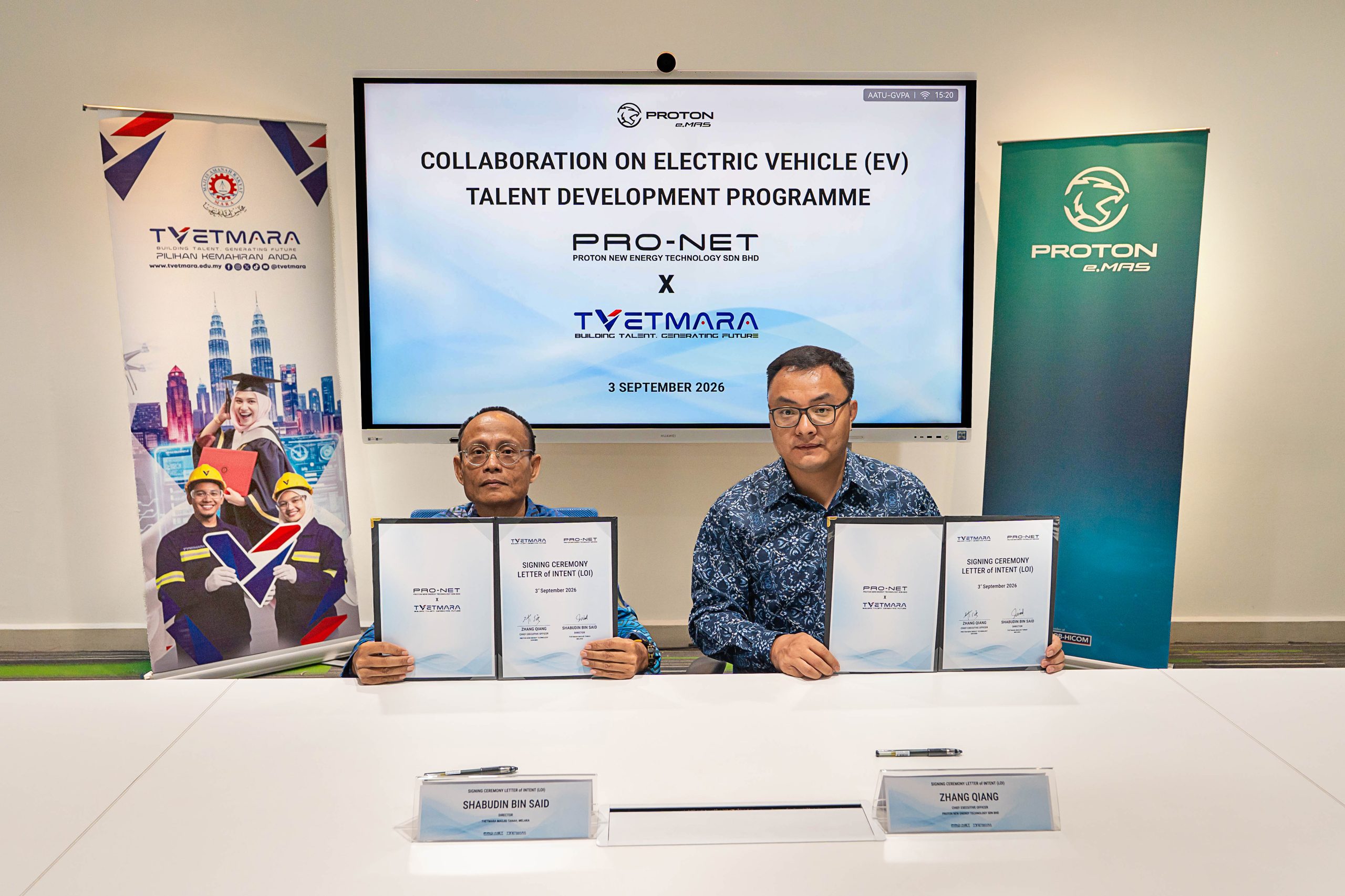 PRO-NET and TVETMARA Sign LOI to Expand EV Technical Training, Launch First Proton e.MAS Electrified Excellence Competition